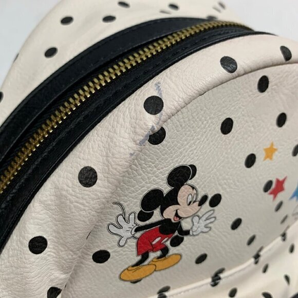 Disney Loungefly Mickey Minnie Pluto Polka Dot Mini Backpack White Black Red main image 9